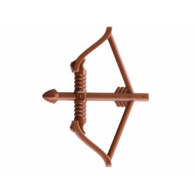 reddish brown minifigure weapon bow recurve with wide flat limbs arrow drawn
