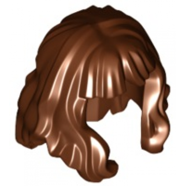 reddish brown minifigure hair mid-length and wavy with bangs