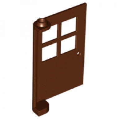 reddish brown door 1 x 4 x 5 with 4 panes