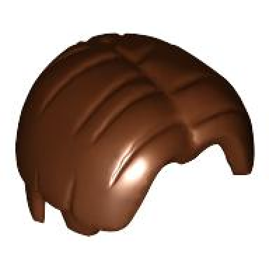 reddish brown minifigure hair bowl cut parted in center