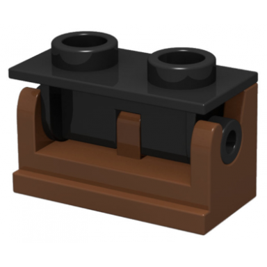 reddish brown hinge brick 1 x 2 with black top plate 3937 3938