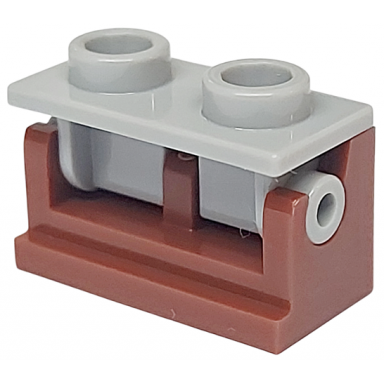 reddish brown hinge brick 1 x 2 with light bluish gray top plate 3937 3938