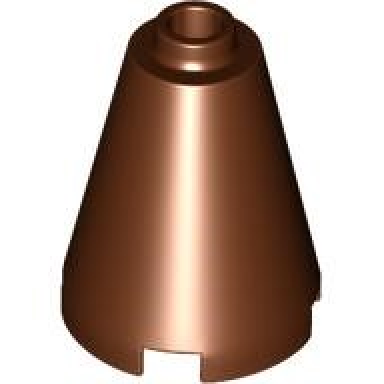 reddish brown cone 2 x 2 x 2 - open stud
