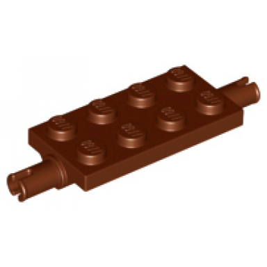 reddish brown plate modified 2 x 4 with pins and thick reinforced supports