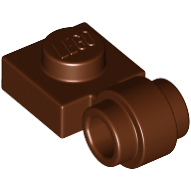 reddish brown plate modified 1 x 1 with light attachment - thick ring