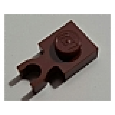 reddish brown plate modified 1 x 1 with u clip thin vertical grip