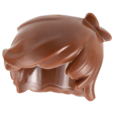 reddish brown minifigure hair short tousled with 2 locks on left side
