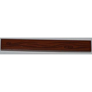 reddish brown tile 1 x 8 with wood grain pattern sticker - set 4194