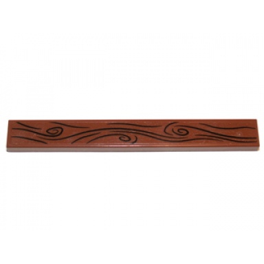 reddish brown tile 1 x 8 with wood grain on transparent background pattern sticker - set 79003