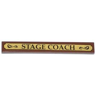 reddish brown tile 1 x 8 with stage coach pattern sticker - set 79108