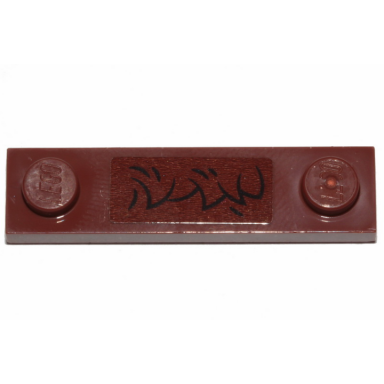 plate modified 1 x 4 with 2 studs with groove with fur pattern sticker - set 30628