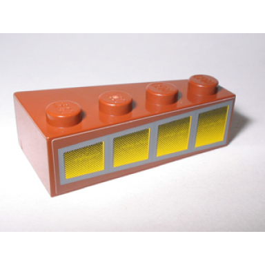 reddish brown wedge 4 x 2 left with 4 yellow windows pattern sticker - set 10144