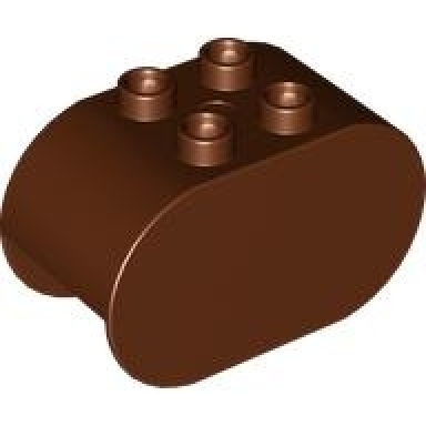 reddish brown duplo brick 2 x 4 x 2 rounded ends