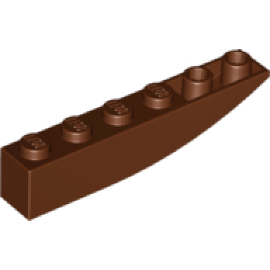 reddish brown slope curved 6 x 1 inverted