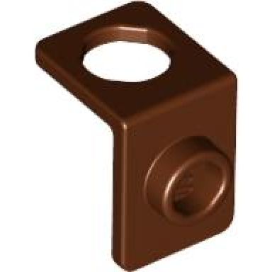 reddish brown minifigure neck bracket with back stud - thin back wall