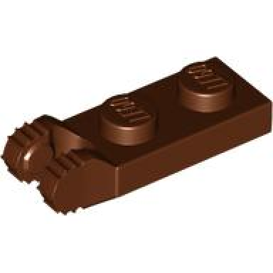 reddish brown hinge plate 1 x 2 locking with 2 fingers on end