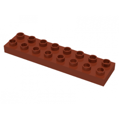 reddish brown duplo plate 2 x 8