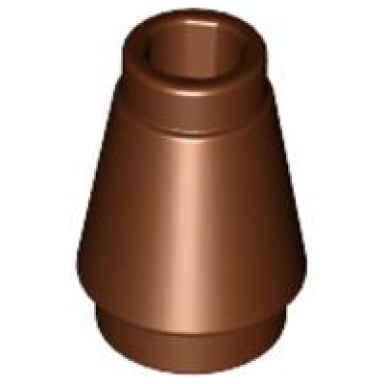 reddish brown cone 1 x 1 with top groove