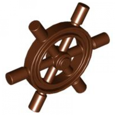 reddish brown duplo boat helm ships wheel