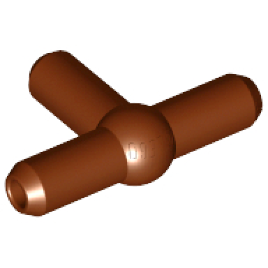 reddish brown pneumatic t piece second version t bar with ball in center