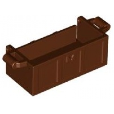 reddish brown container treasure chest bottom with slots in back