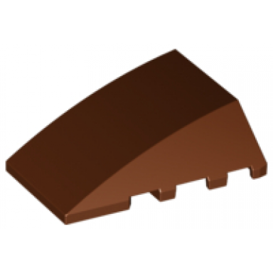 reddish brown wedge 4 x 4 triple curved no studs