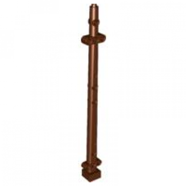 reddish brown boat mast 2 x 2 x 20 with holes and axle hole x shape x orientation