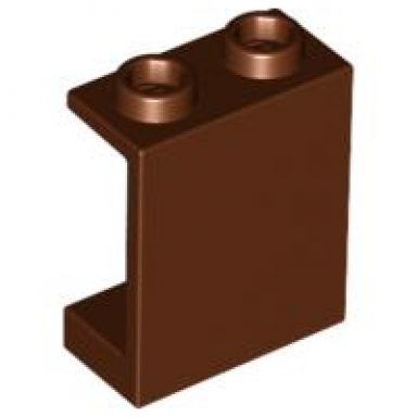 reddish brown panel 1 x 2 x 2 - hollow studs