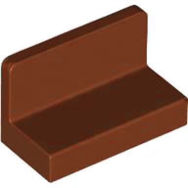 reddish brown panel 1 x 2 x 1 with rounded corners