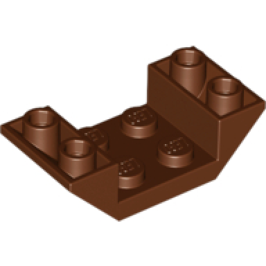reddish brown slope inverted 45 4 x 2 double with 2 x 2 cutout