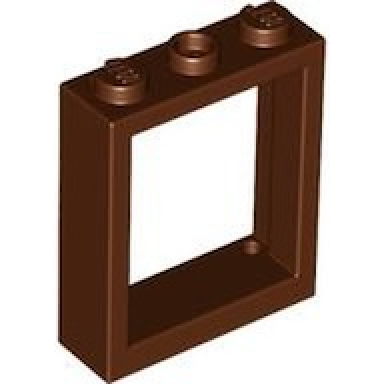 reddish brown window 1 x 3 x 3 flat front