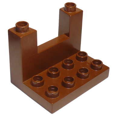 reddish brown duplo plate 3 x 4 x 2 1 3 rampart