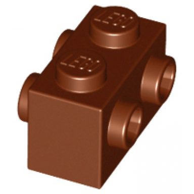 reddish brown brick modified 1 x 2 with studs on 2 sides