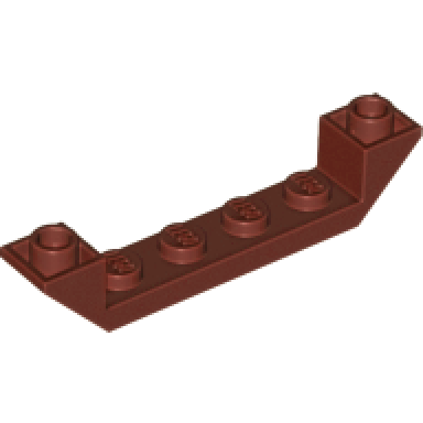reddish brown slope inverted 45 6 x 1 double with 1 x 4 cutout