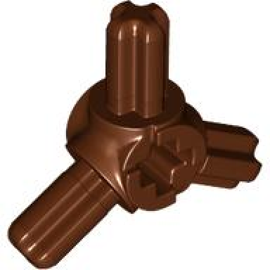 reddish brown technic axle connector hub with 3 axles
