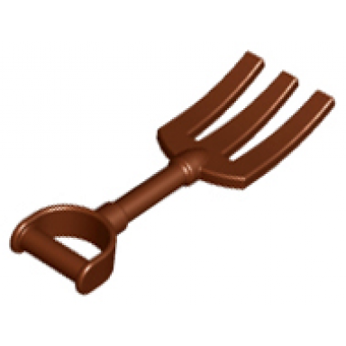 reddish brown duplo utensil pitchfork with smooth handle