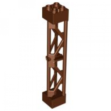 reddish brown support 2 x 2 x 10 girder triangular vertical - type 3 - 3 posts 2 sections