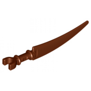 reddish brown minifigure weapon sword scythe blade with clip pommel