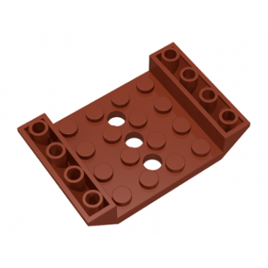 reddish brown slope inverted 45 6 x 4 double with 4 x 4 cutout and 3 holes