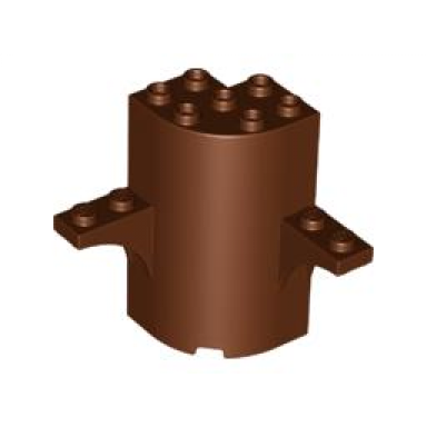 reddish brown cylinder quarter 3 x 3 x 5 with 2 arch tops