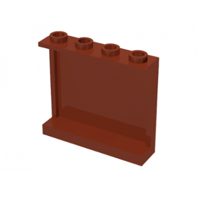 reddish brown panel 1 x 4 x 3 with side supports - hollow studs