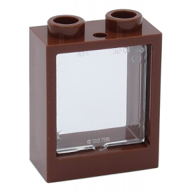reddish brown window 1 x 2 x 2 flat front with trans-clear glass 60592 60601