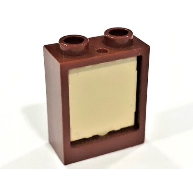 reddish brown window 1 x 2 x 2 flat front with tan glass 60592 60601