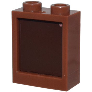 reddish brown window 1 x 2 x 2 flat front with dark brown glass 60592 60601