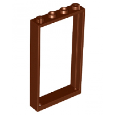 reddish brown door frame 1 x 4 x 6 with 2 holes on top and bottom