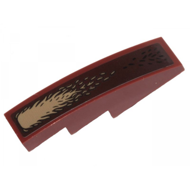 reddish brown slope curved 4 x 1 with dark tan fur pattern sticker - set 76208