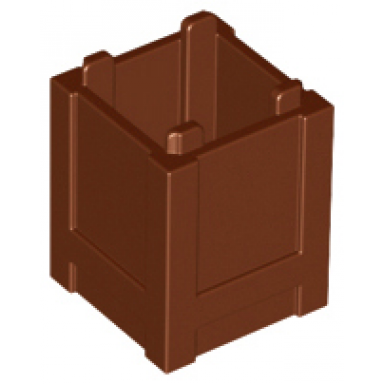 reddish brown container box 2 x 2 x 2 - top opening