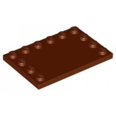 reddish brown tile modified 4 x 6 with studs on edges