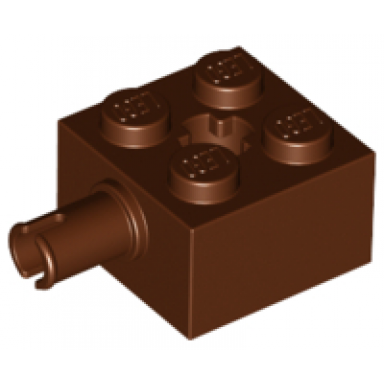reddish brown brick modified 2 x 2 with pin and axle hole