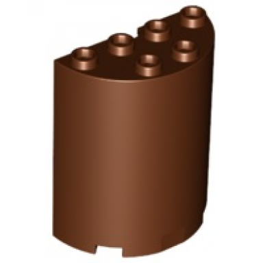reddish brown cylinder half 2 x 4 x 4